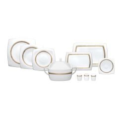 Karaca Fine Pearl Majesty 62 Parça 12 Kişilik İnci Yemek Takımı Kare