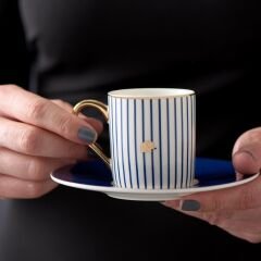 Jumbo Navy 2 Kişilik Kahve Fincan Takımı Mavi 90 ml