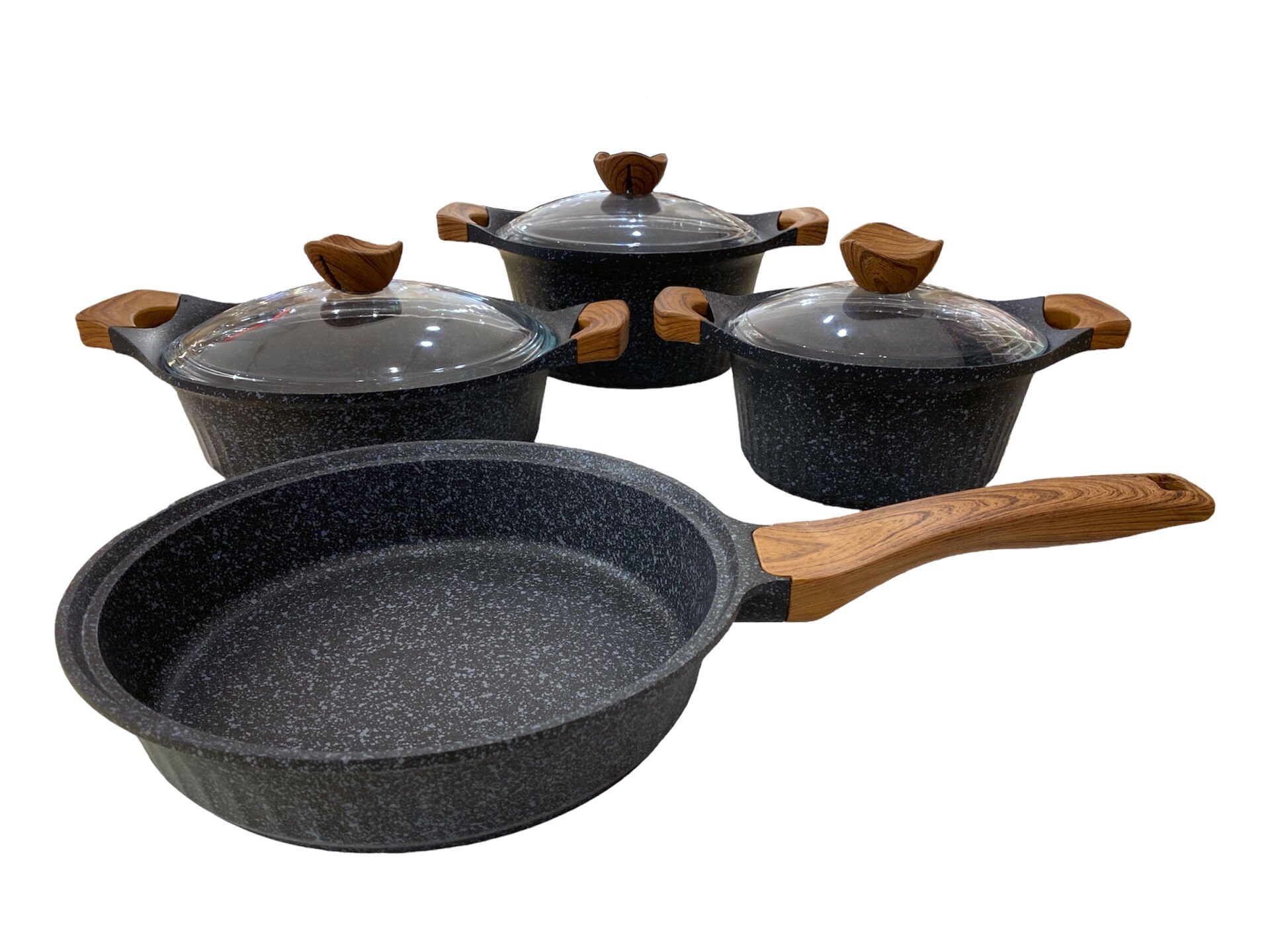 Aryıldız Lincoln 7 Parça Tencere Seti - Mat Siyah