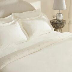 Karaca Home White Coll Rayas Nakışlı %100 Pamuk Çift Kişilik Nevresim Takımı Beyaz