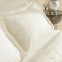 Karaca Home White Coll Rayas Nakışlı %100 Pamuk Çift Kişilik Nevresim Takımı Beyaz