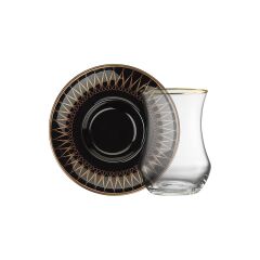 Sandro Moreno 1898 Davinci Siyah 12 Parça 6 Kişilik Çay Seti 150 ml