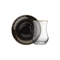 Sandro Moreno 1898 Davinci Siyah 12 Parça 6 Kişilik Çay Seti 150 ml