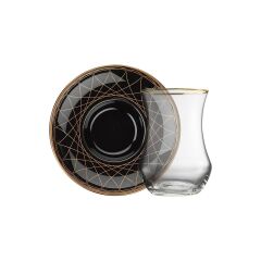 Sandro Moreno 1898 Davinci Siyah 12 Parça 6 Kişilik Çay Seti 150 ml
