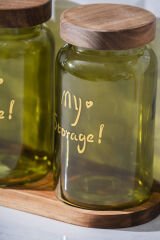 Acar HCH-07936/4 Pierre Akasya Kapaklı Kavanoz Seti - Sarı