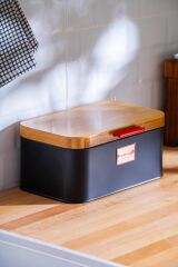 Acar WEL-07474/4 Sirius Bambu Kapaklı Ekmek Saklama Kutusu - 30 cm