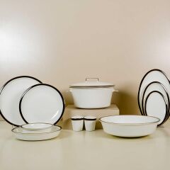 Evaliza Alaia 60 Parça 12 Kişilik Yemek Takımı - Black Gold