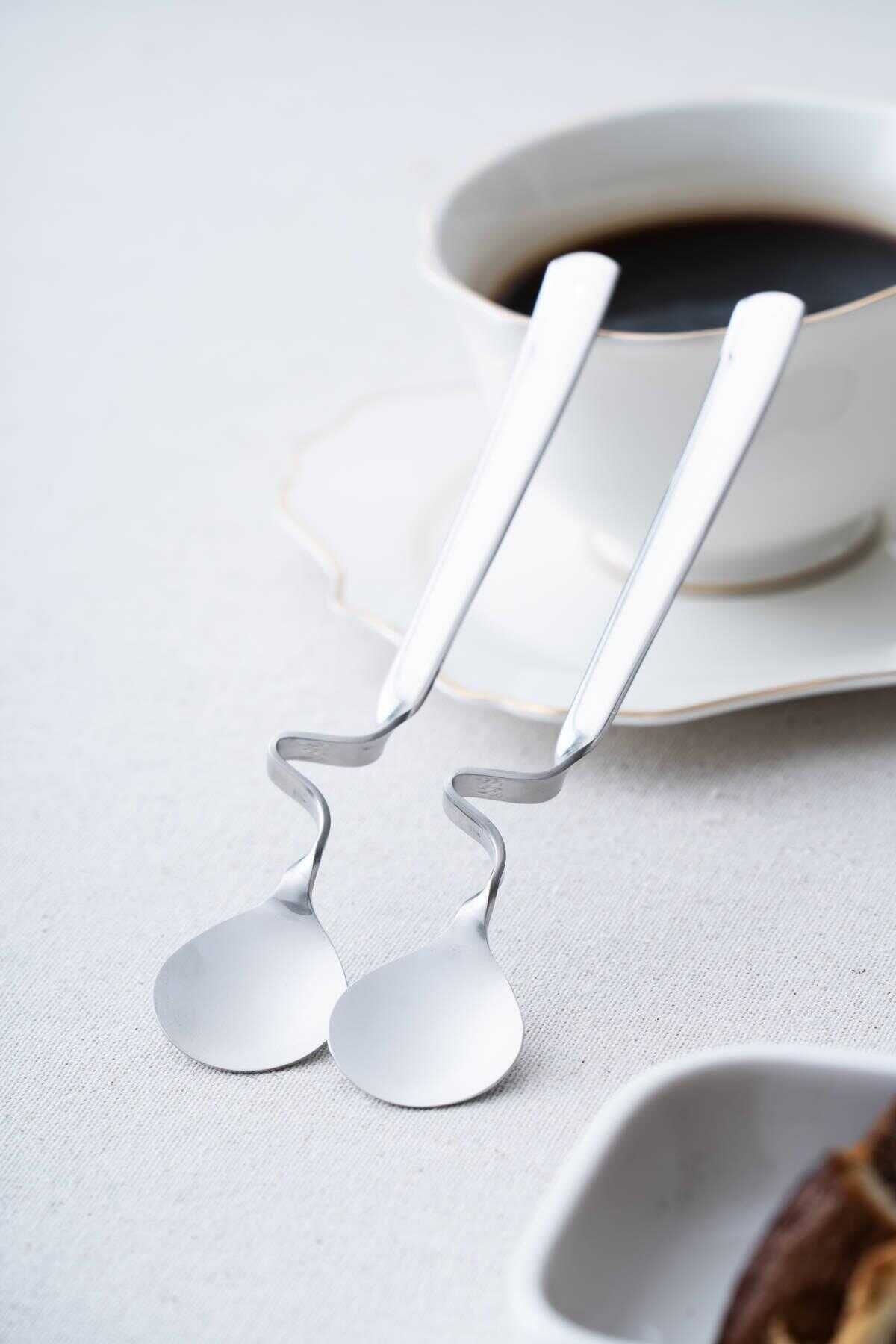 Acar YT-07693/150 Karat Moon 2 Adet Kavisli Çelik Kaşık - 16 cm