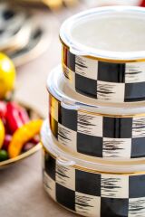 Acar XAP-21-0517/12 Qualita King Emaye 3 lü Saklama Kabı