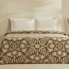 Karaca Home Velma Çift Kişilik Pamuklu Battaniye Gri