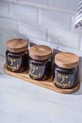 Acar HCH-07937/8 Pierre Akasya Kapaklı Kavanoz Seti - Kahverengi