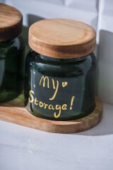 Acar HCH-07937/8 Pierre Akasya Kapaklı Kavanoz Seti - Yeşil