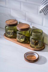 Acar HCH-07937/8 Pierre Akasya Kapaklı Kavanoz Seti - Sarı