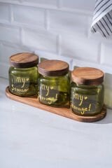 Acar HCH-07937/8 Pierre Akasya Kapaklı Kavanoz Seti - Sarı