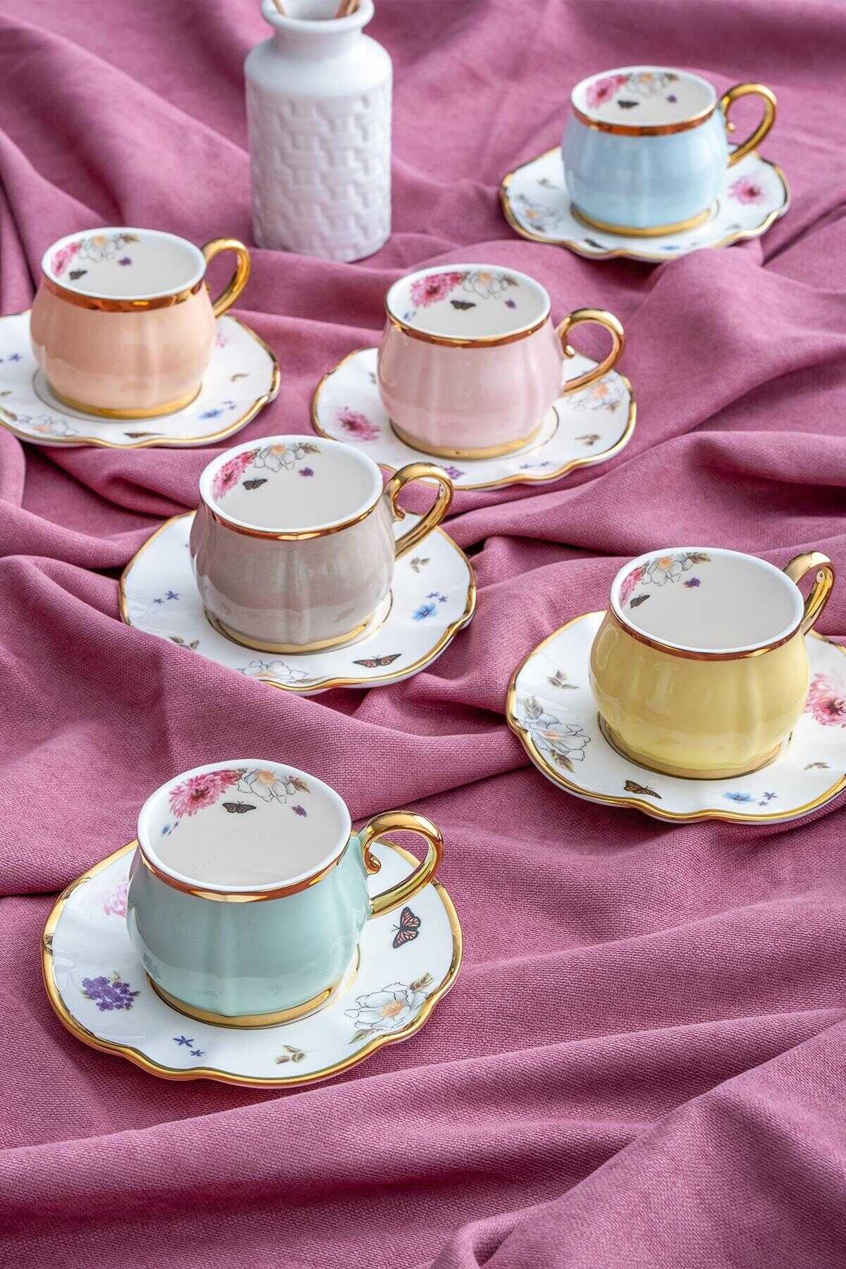 Acar HXF-05173/12 Rowan 6 Kişilik Kahve Fincan Takımı - 90 ml