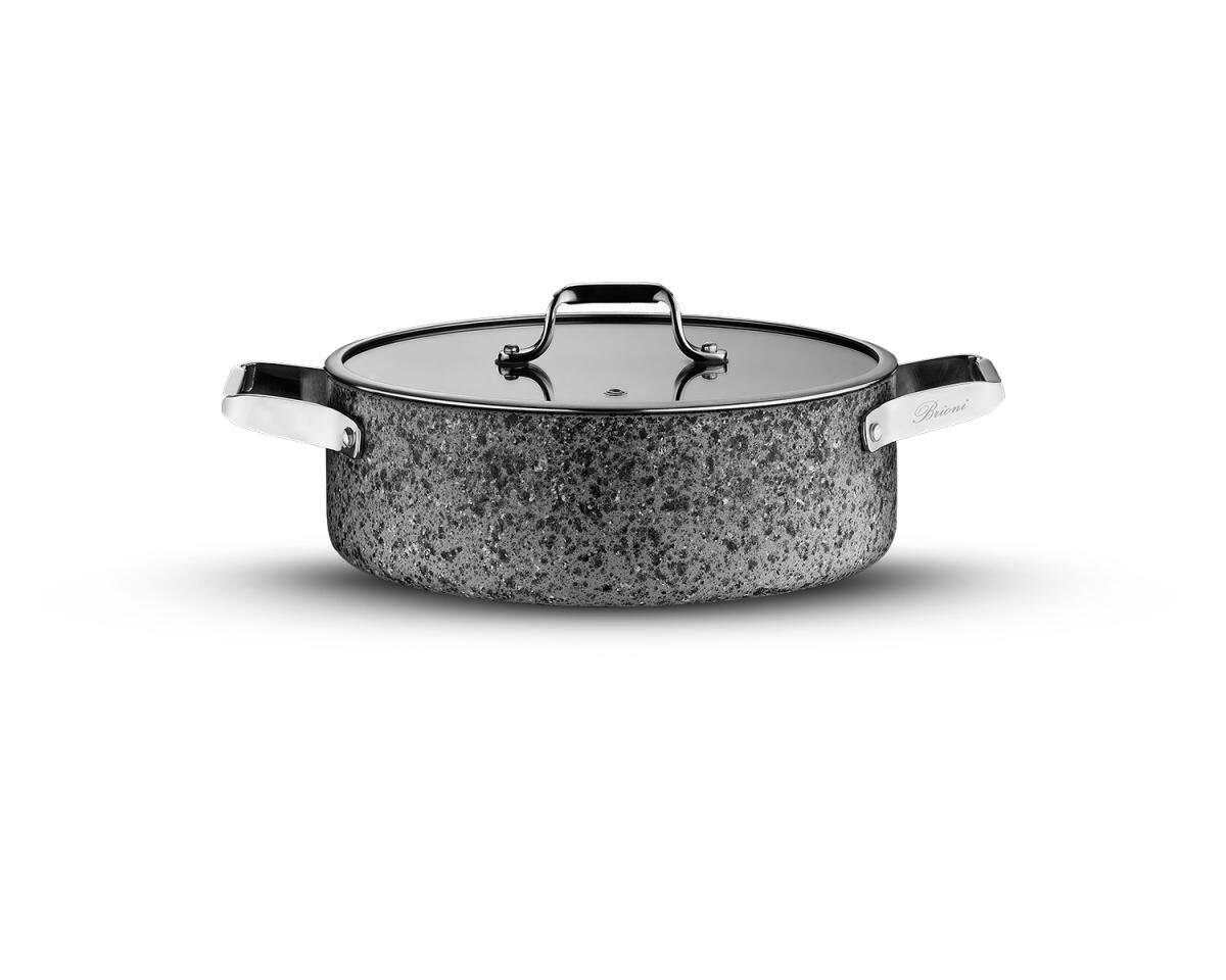 Brioni Stone-H İndüksiyon Tabanlı Çizilmez Basık Tencere - 26 cm