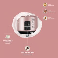 Karaca Hatır Mod Közde Türk Kahvesi, Sütlü Türk Kahvesi, Sütlü İçecek Hazırlama Makinesi Rosegold 5 Fincan Kapasiteli Bol Köpüklü