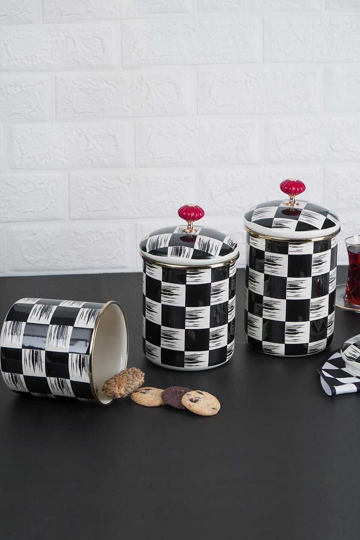 Acar XAP-22-0231/6 Qualita King Emaye 3 Parça Kavanoz Seti