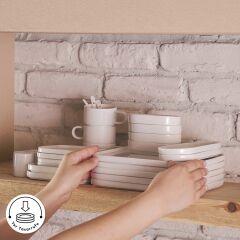 Karaca Stream Bone Cubique 35 Parça 6 Kişilik Kahvaltı Takımı