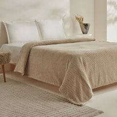 Karaca Home Raunda Çift Kişilik Wellsoft Battaniye Ekru