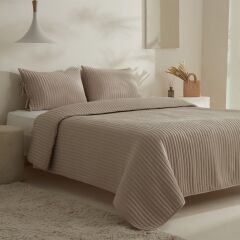 Karaca Home Elie Çift Kişilik Yatak Örtüsü Seti Bej