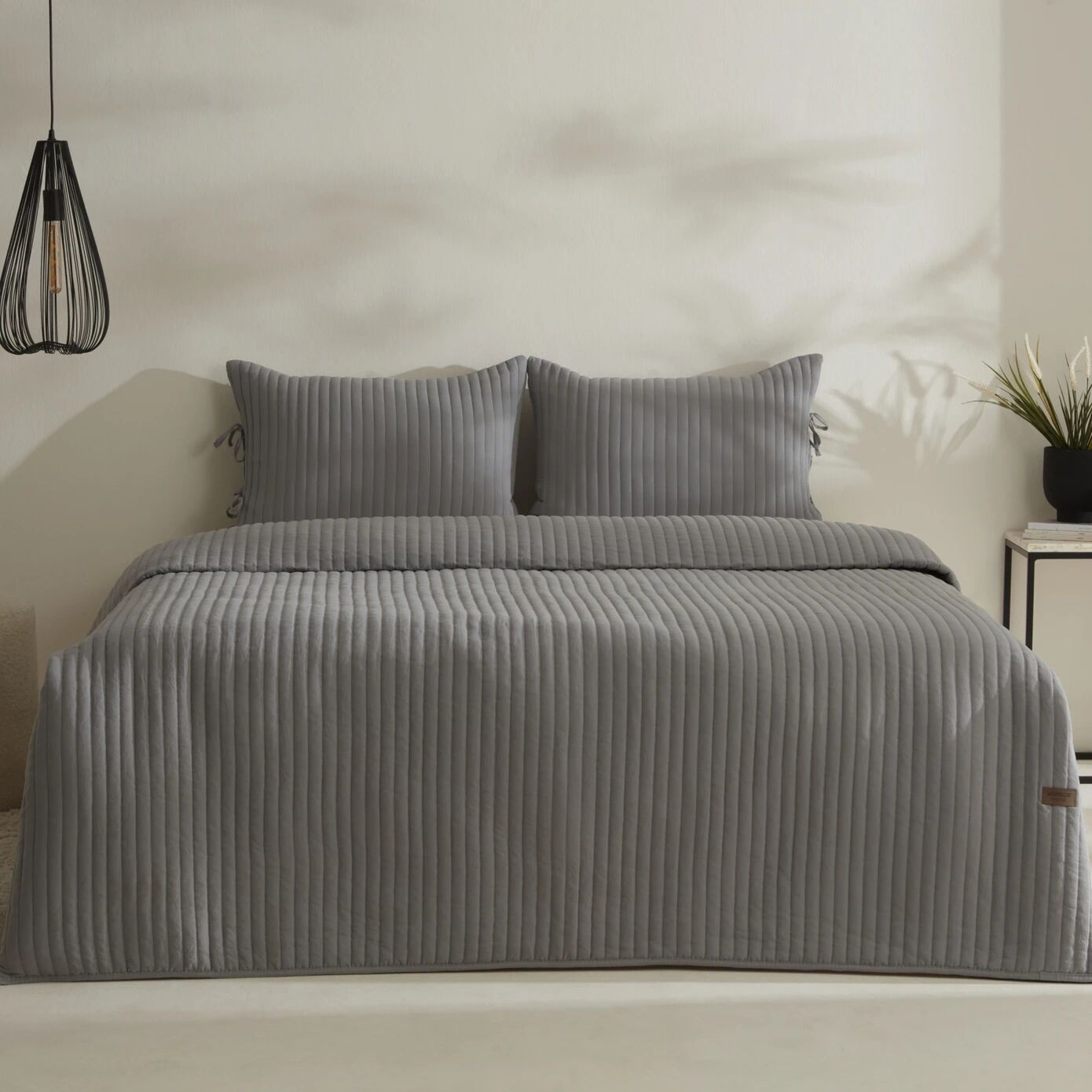 Karaca Home Elie Çift Kişilik Yatak Örtüsü Seti Gri