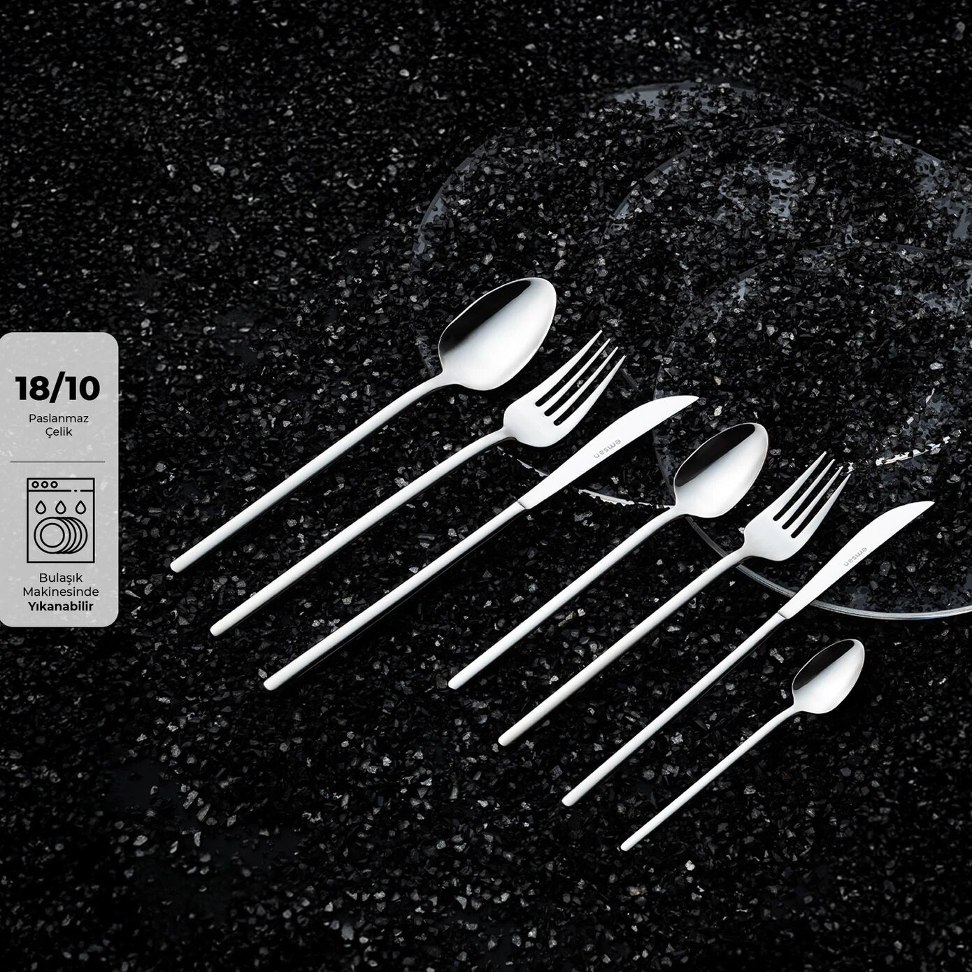 Emsan Lora 84 Parça 12 Kişilik Kutulu Çatal Kaşık Bıçak Takımı