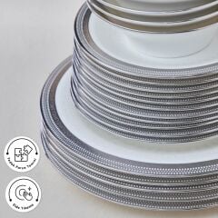 Karaca Royal Bone Kate 55 Parça 12 Kişilik Yemek Takımı Platin
