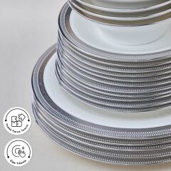 Karaca Royal Bone Kate 55 Parça 12 Kişilik Yemek Takımı Platin