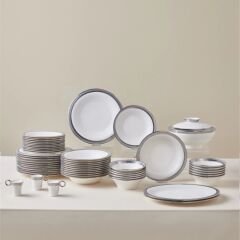 Karaca Royal Bone Kate 55 Parça 12 Kişilik Yemek Takımı Platin