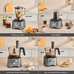 Karaca Mastermaid Power Multifunctional 10 in 1 Mutfak Robotu 2000W Galaxy Grey