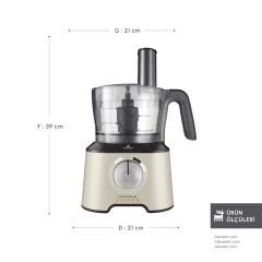 Karaca Mastermaid Power Multifunctional 10 in 1 Mutfak Robotu 2000W Soft Cream