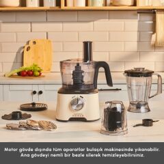 Karaca Mastermaid Power Multifunctional 10 in 1 Mutfak Robotu 2000W Soft Cream