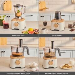 Karaca Mastermaid Power Multifunctional 10 in 1 Mutfak Robotu 2000W Wood Craft