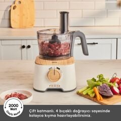 Karaca Mastermaid Power Multifunctional 10 in 1 Mutfak Robotu 2000W Wood Craft