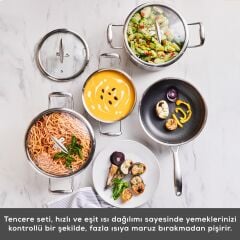 Karaca Powersteel 5Ply 316+ İndüksiyon Tabanlı 7 Parça Çelik Tencere Seti