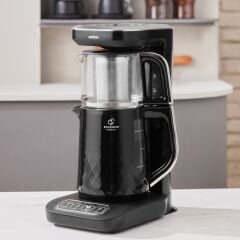 Karaca Çaysever Robotea Pro Quartz 4 in 1 Konuşan Çay Makinesi Black Chrome