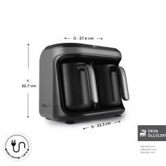 Karaca Hatır Hüp Düet Aroma İkili Türk Kahve Makinesi Space Gray