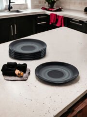 Moultimex Karaga Helezyon Siyah 26 Parça 6 Kişilik Porselen Yemek Seti