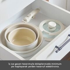 Karaca x Refika Swiss Crystal Almond Cream Easy Clip 7 Parça Tencere Seti