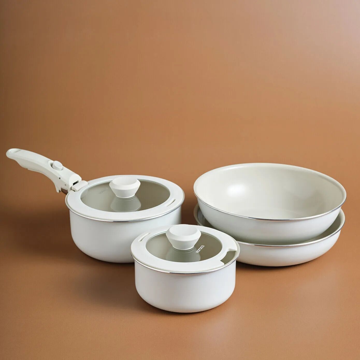 Karaca x Refika Swiss Crystal Almond Cream Easy Clip 7 Parça Tencere Seti