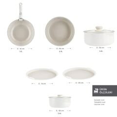 Karaca x Refika Swiss Crystal Almond Cream Easy Clip 9 Parça Tencere Seti