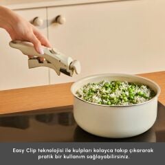 Karaca x Refika Swiss Crystal Almond Cream Easy Clip 9 Parça Tencere Seti