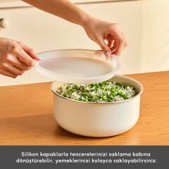 Karaca x Refika Swiss Crystal Almond Cream Easy Clip 9 Parça Tencere Seti