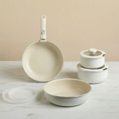 Karaca x Refika Swiss Crystal Almond Cream Easy Clip 9 Parça Tencere Seti