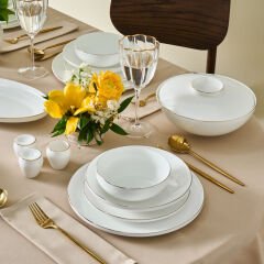 Karaca Fine Bone Meridian 55 Parça 12 Kişilik Yemek Takımı Gold