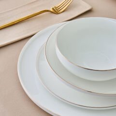 Karaca Fine Bone Meridian 55 Parça 12 Kişilik Yemek Takımı Gold