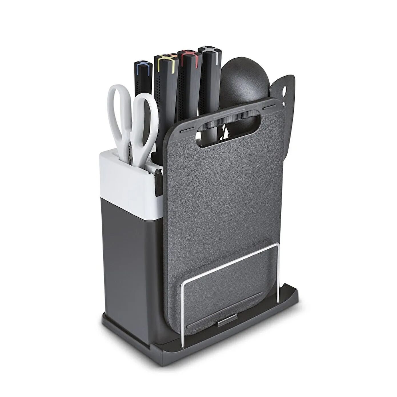 Karaca Yame Kesme Tahtası ve Servis Setli 12 Parça Bıçak Seti Siyah