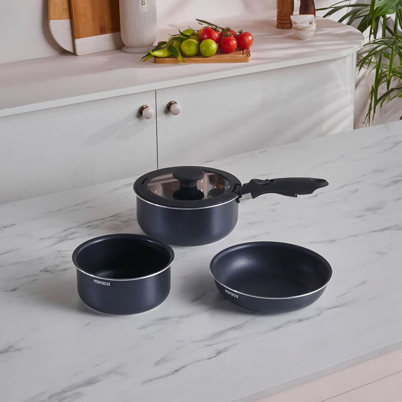Karaca Biodiamond Smart Clip İndüksiyon Tabanlı 5 Parça Tencere Seti