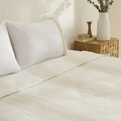 Karaca Home White Coll Rise %100 Pamuk Keten Çift Kişilik Pike Takımı Bej